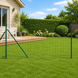 Outdoor Fence Panel Green Mesh PVC-Coated Steel Garden Terrace Barrier Enclosure