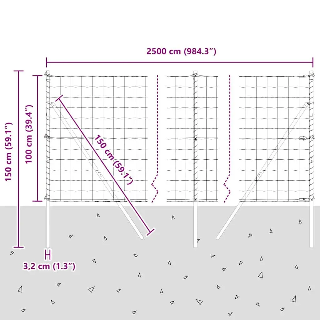 Outdoor Fence Panel Green Mesh PVC-Coated Steel Garden Terrace Barrier Enclosure
