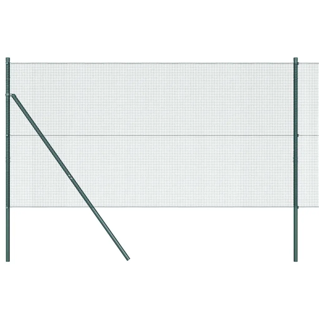 Welded Wire Fence Panel Ground Fix 25 x 1 m PVC-Coated Steel Green Garden