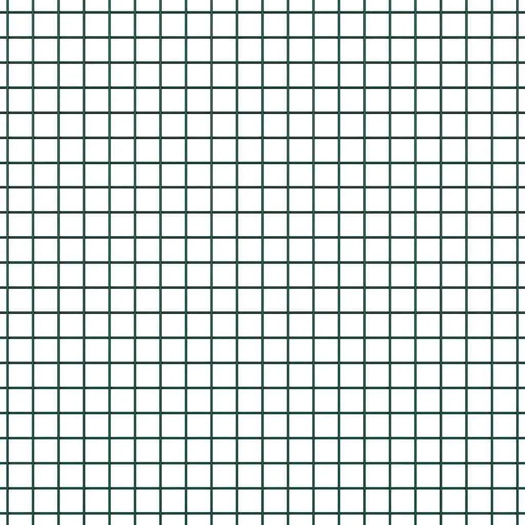 Welded Wire Fence Panel Ground Fix 25 x 1 m PVC-Coated Steel Green Garden