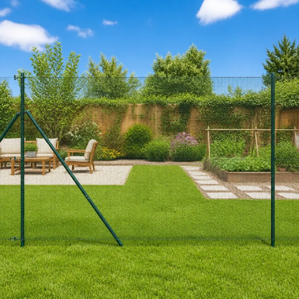 Welded Wire Fence Panel 25 x 1.5 m in Green