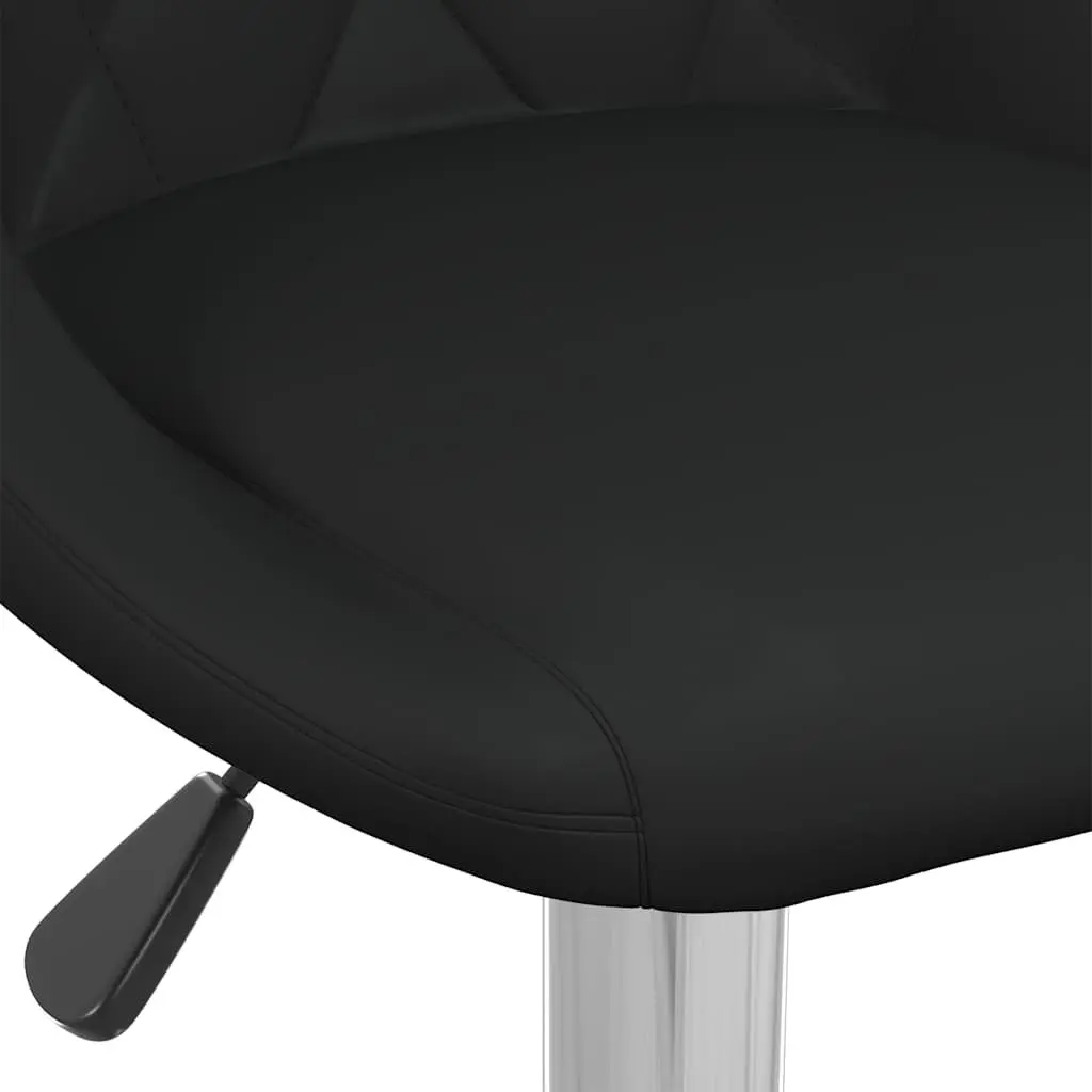 Bar Stools 2 pcs Black Faux Leather Modern Kitchen Counter Height Adjustable