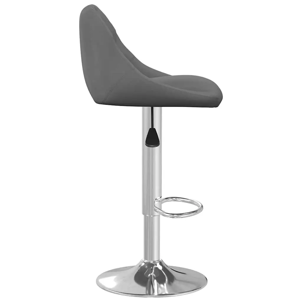 Bar Stools Adjustable Height Swivel 2 Piece Grey Velvet