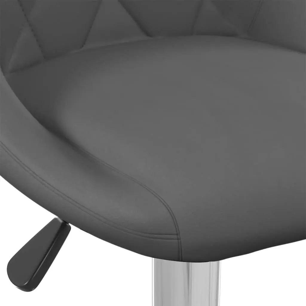 Bar Stools Adjustable Height Swivel 2 Piece Grey Velvet
