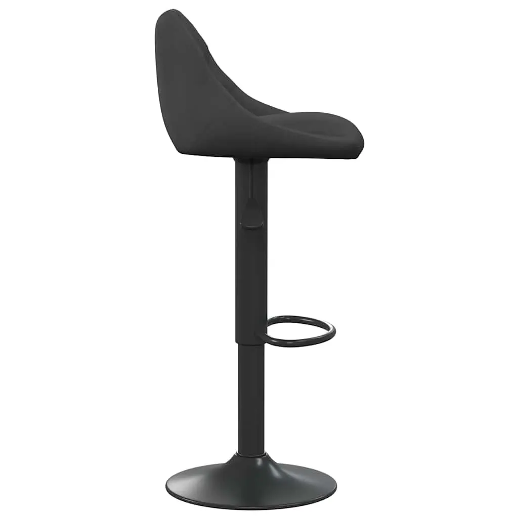 Black Velvet Swivel Bar Stool for Comfort