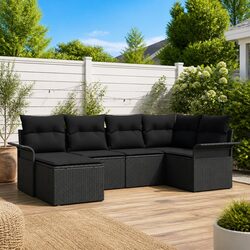 Comfortable 6-Piece Sofa Set with Storage for Outdoors