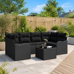 Reliable 7-Piece Black Outdoor Sofa Set for Every Season