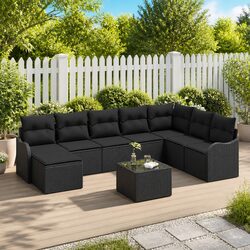 Comfortable 9-Piece Modular Sofa Set for Relaxing Outdoors