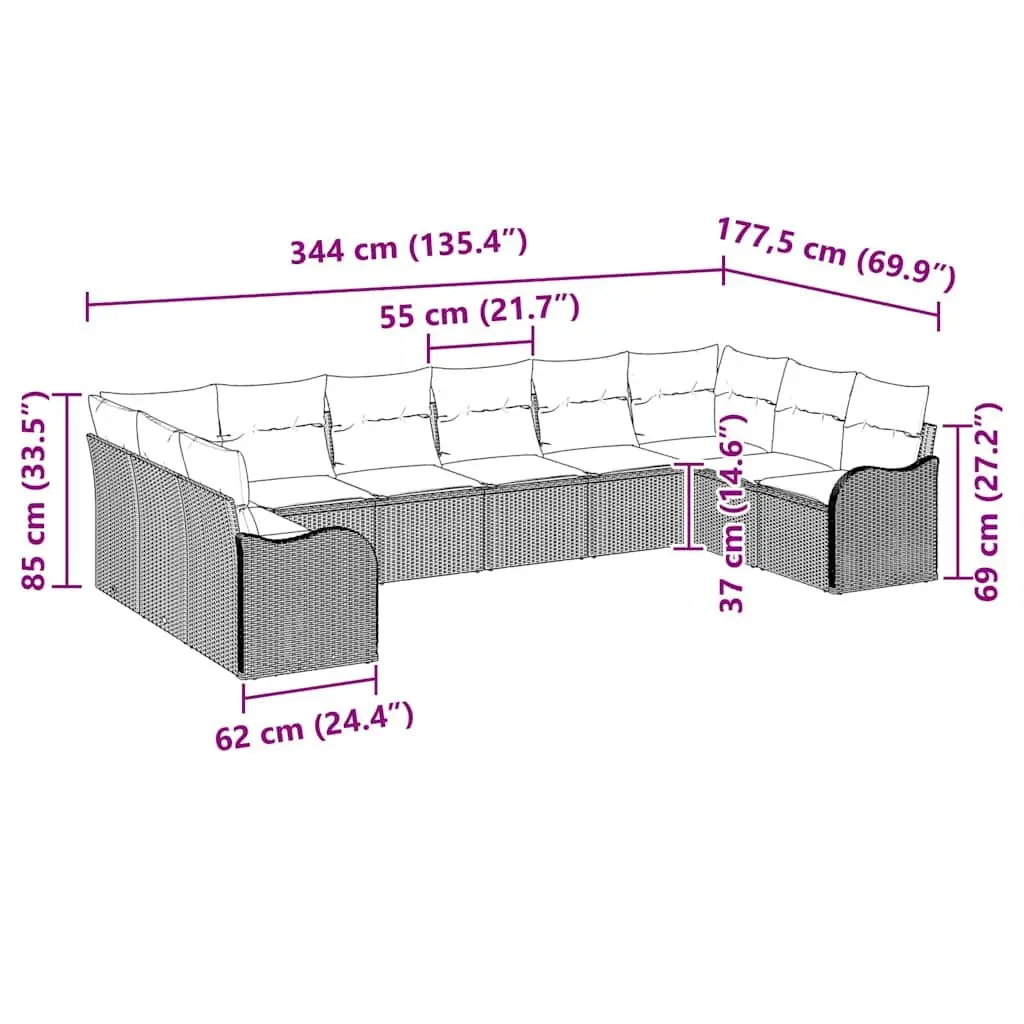 10-Piece Garden Sofa Set