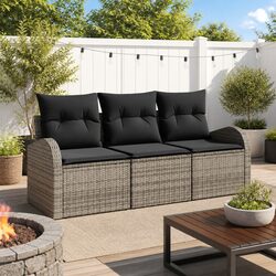 Comfortable and Reliable 3 Piece Grey Garden Sofa Set