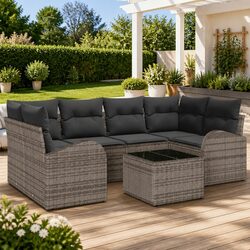 Practical 7-Piece Garden Sofa Set with Comfort and Storage
