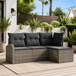 Reliable 4 Piece Grey Garden Sofa Set for Value