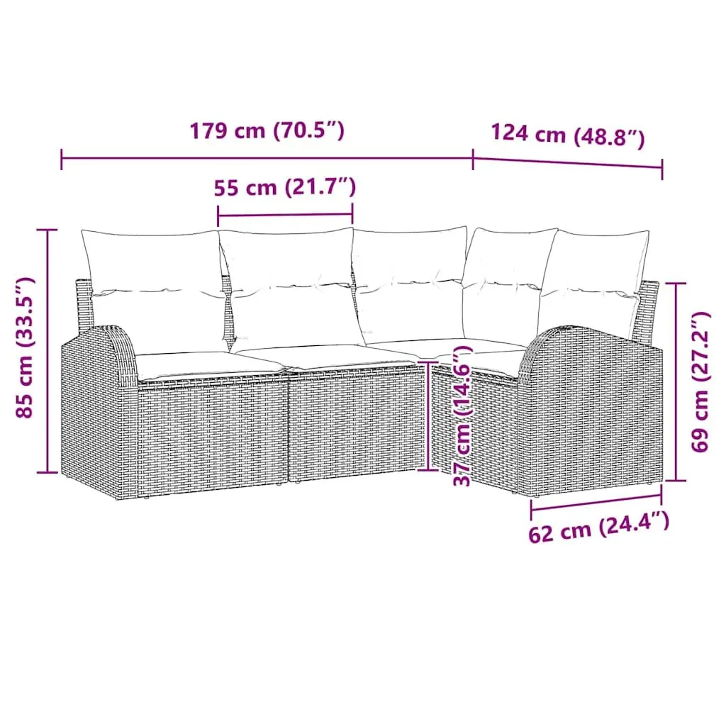 4-Piece Garden Sofa Set