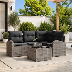 Comfortable 5-Piece Grey Garden Sofa Set for Your Patio