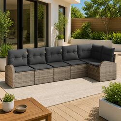 Comfortable and Durable Grey Garden Sofa Set