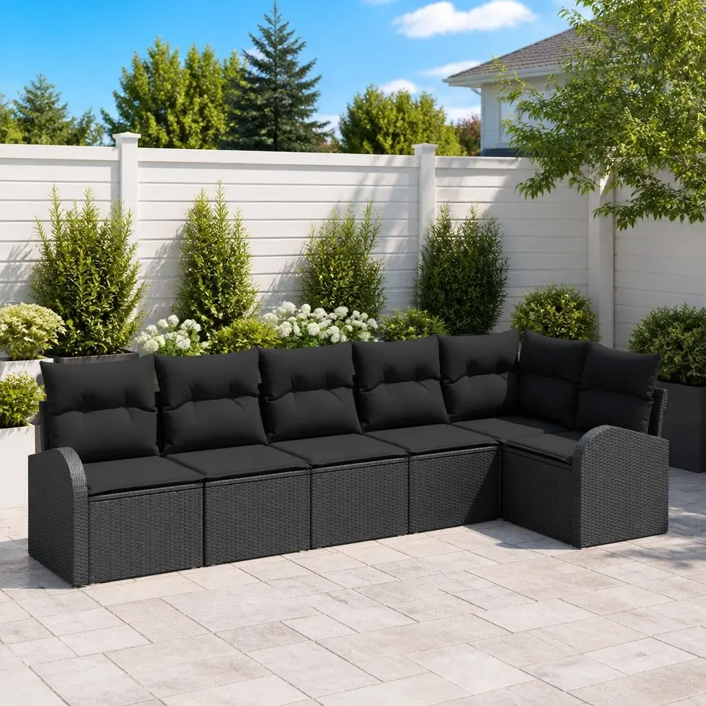 6-Piece Garden Sofa Set with Cushions