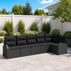 Reliable 6-Piece Garden Sofa Set with Cushions