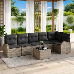 Affordable Luxury: 7-Piece Grey Sofa Set for Outdoors