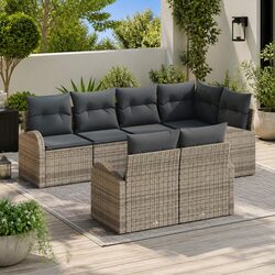 7pcs Grey Outdoor Sofa Set for Your Garden Comfort