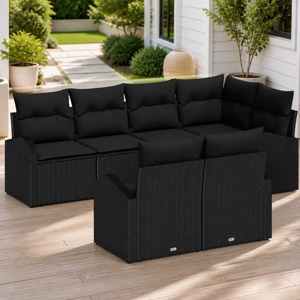 7-Piece Modular Garden Sofa Set with Cushions