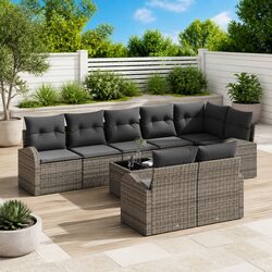 Reliable and Stylish 9-Piece Grey Outdoor Sofa Set