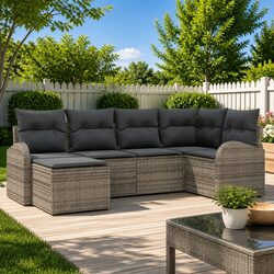 Comfortable 6-Piece Modular Sofa Set for Outdoor Enjoyment