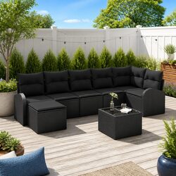 Comfortable and Practical 8-Piece Outdoor Sofa Set