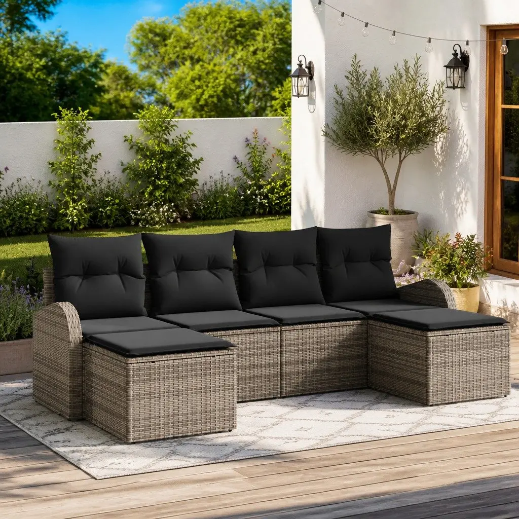 6-Piece Outdoor Sofa Set with Storage Solutions