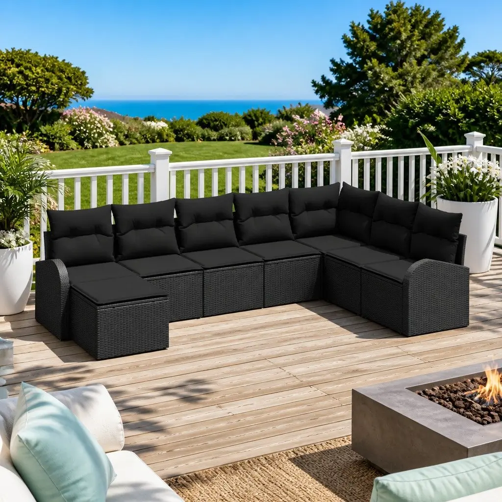 8-Piece Outdoor Sofa Set with Storage Options