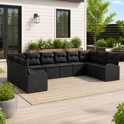 Value-Driven 10 Piece Garden Sofa Set in Stylish Black
