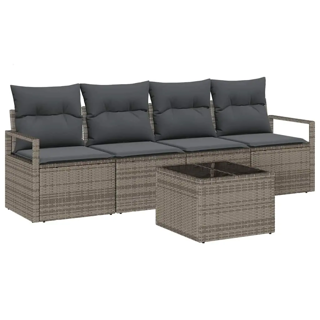 Grey 5-Piece Sofa Set