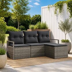 Comfortable Grey Outdoor Sofa Set with Storage