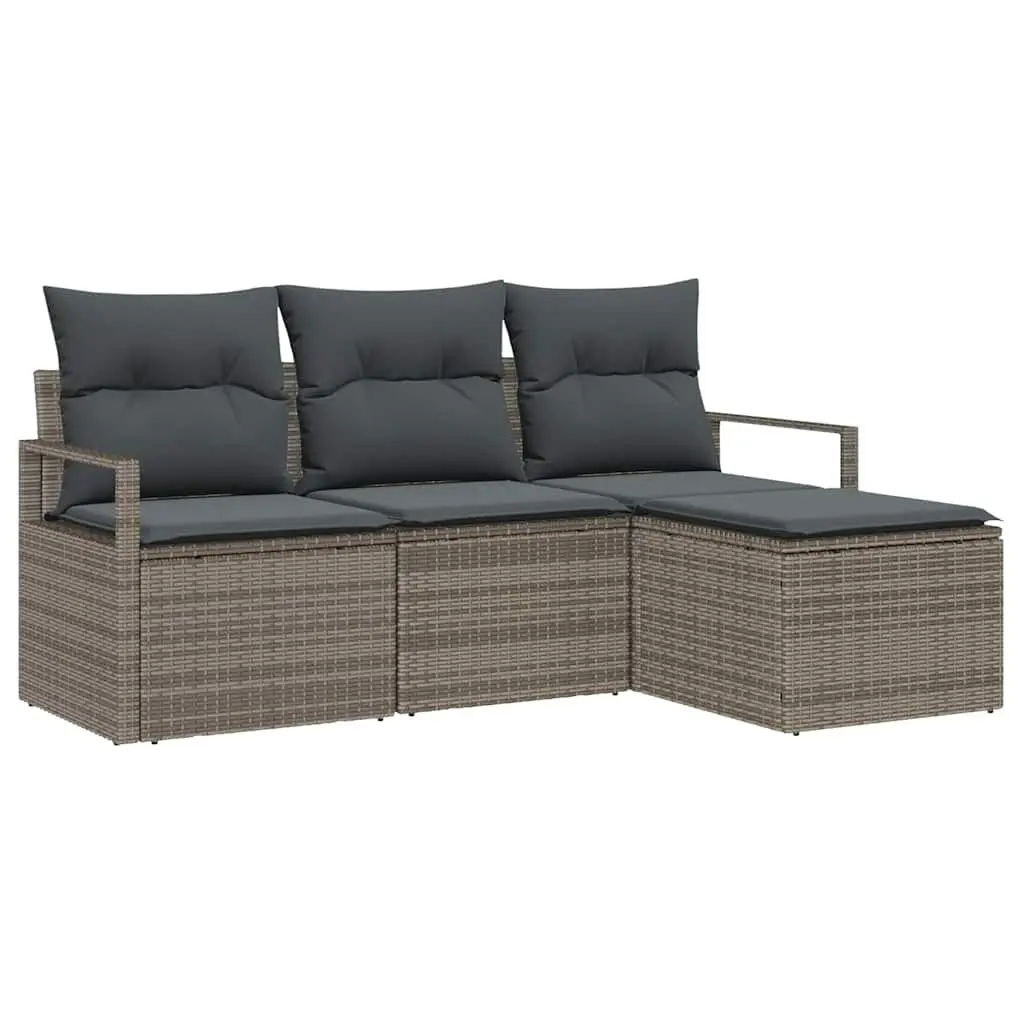 Grey Outdoor Sofa Set with Storage