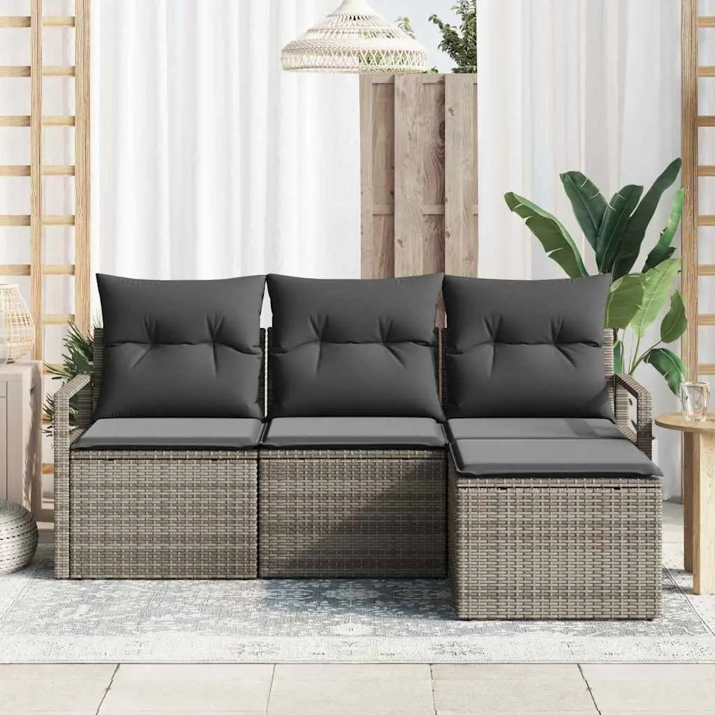 Grey Outdoor Sofa Set with Storage