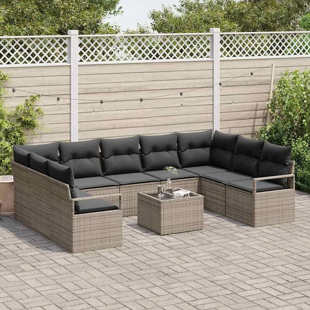 10-Piece Light Grey Sofa Set