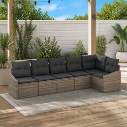 Comfortable 6-Piece Grey Sofa Set for Your Outdoor Space