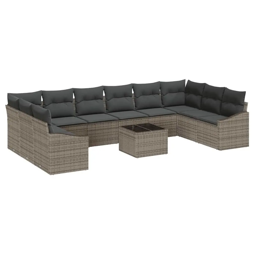 Modular Garden Sofa Set with Storage Light Grey Outdoor Furniture Patio Lounge