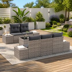Reliable and Comfortable Garden Sofa Set with 6 Pieces