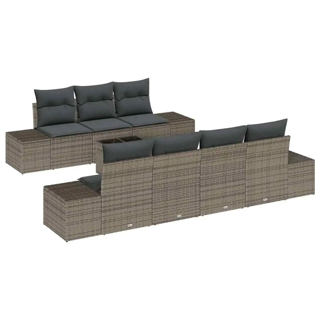 8 Piece Grey Garden Sofa Set