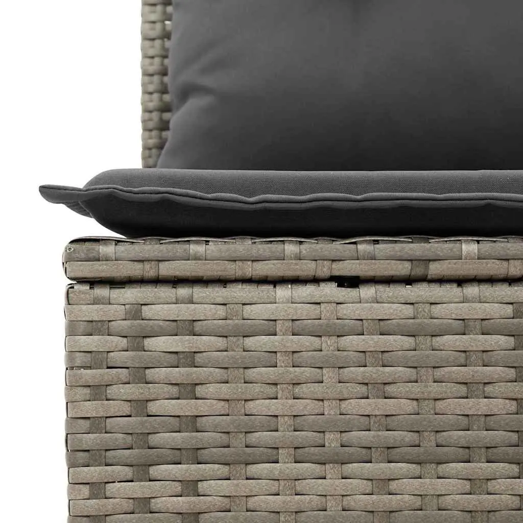 Poly Rattan Garden Sofa Set with Cushions 9 pcs Grey Outdoor Patio Furniture