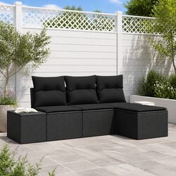 Reliable Black Modular Garden Sofa Set with Comfort