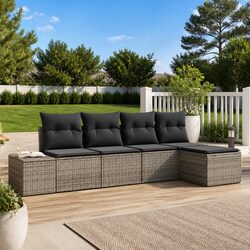 Value and Practicality in Grey 5 Piece Outdoor Sofa Set