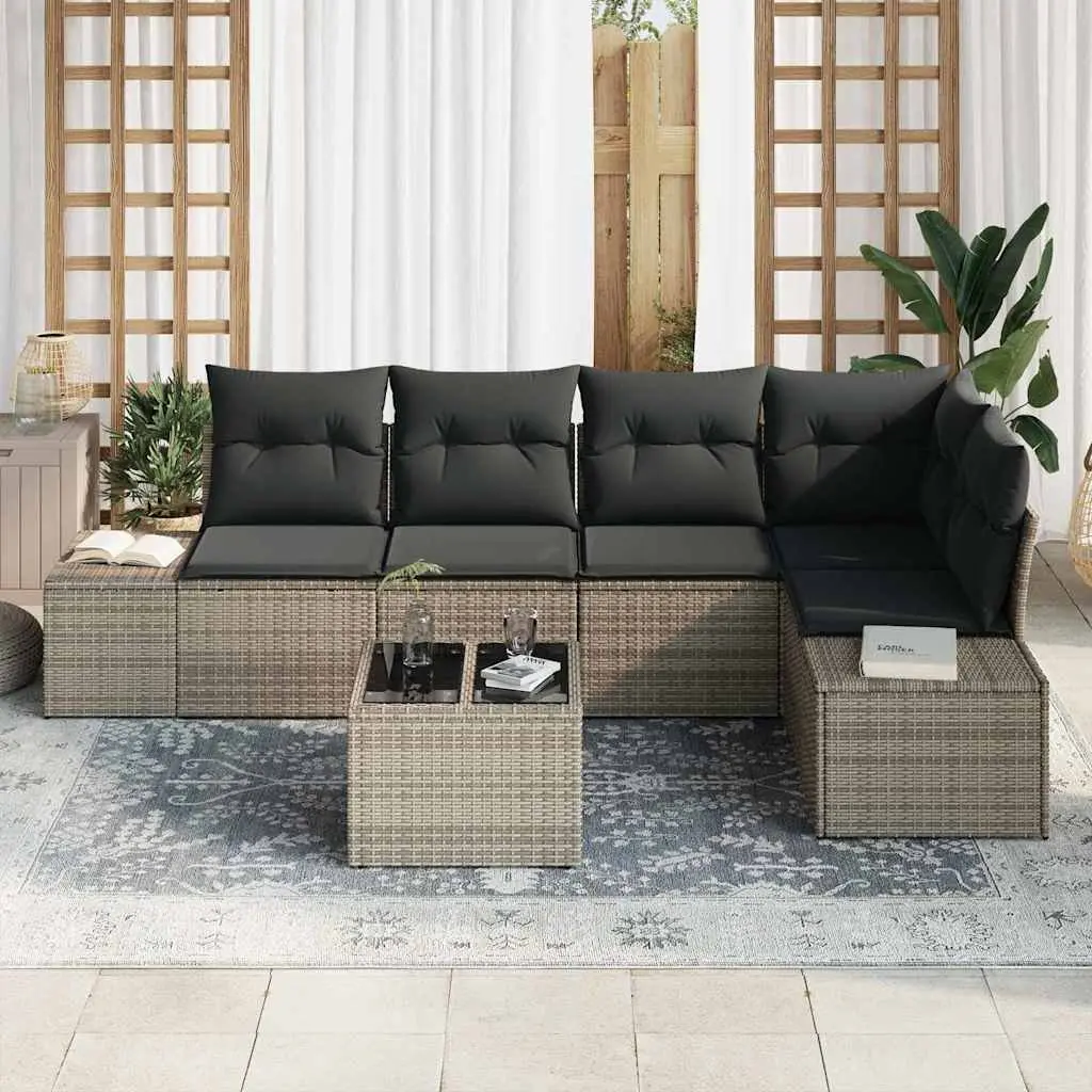 Light Grey Modular Garden Sofa Set with Storage