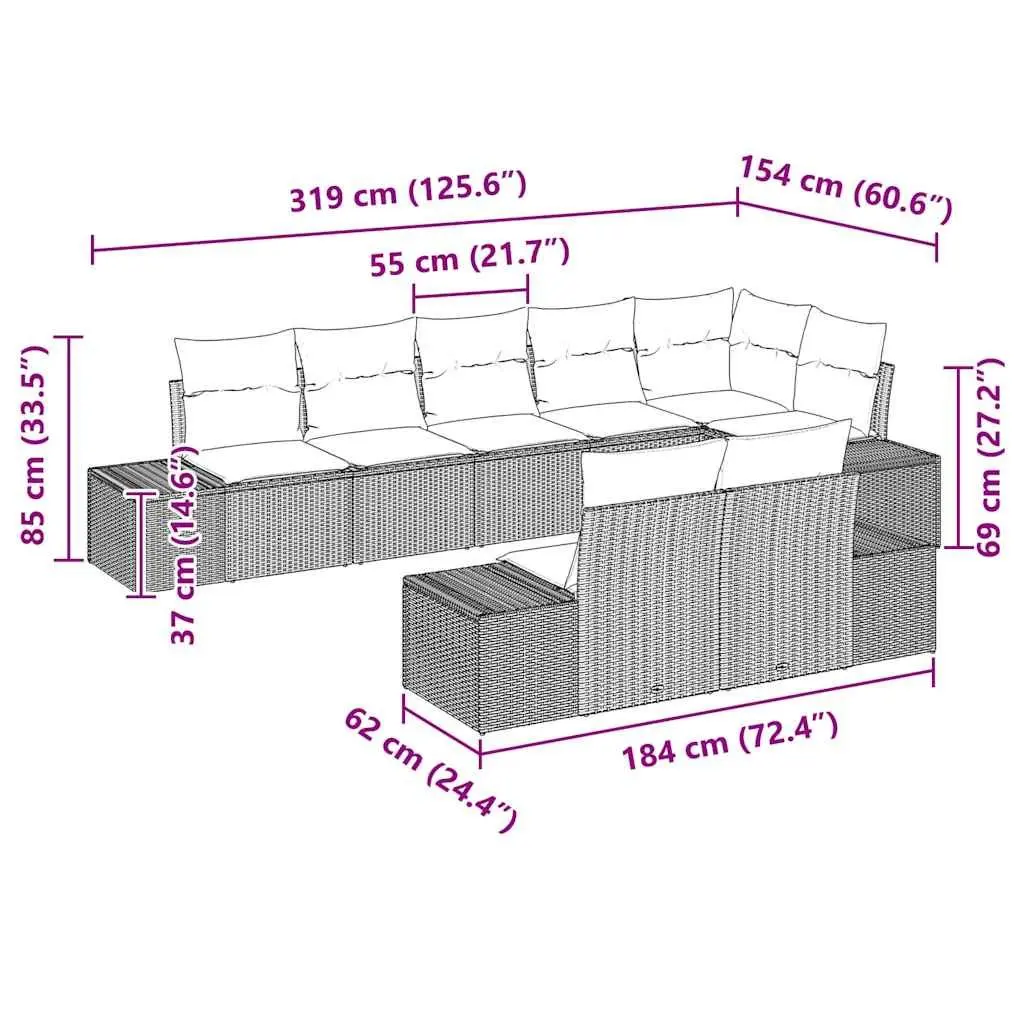 8 Piece Garden Sofa Set with Storage Solutions