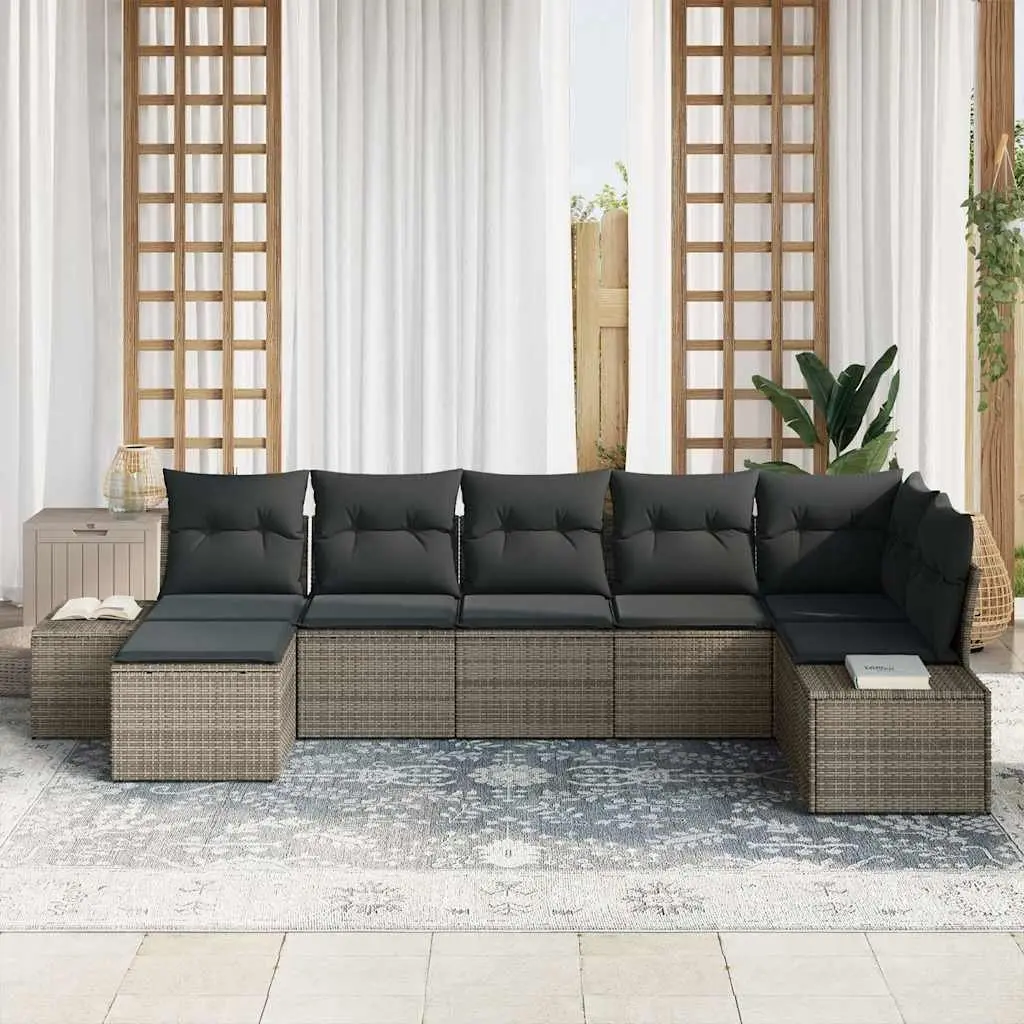 7-Piece Outdoor Sofa Set with Cushions