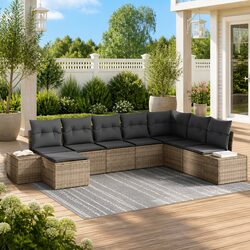 Comfortable 8-Piece Garden Sofa Set with Storage