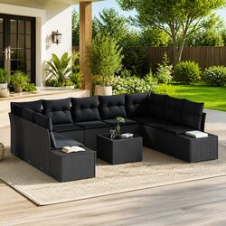 Reliable 9-Piece Outdoor Sofa Set with Cushions