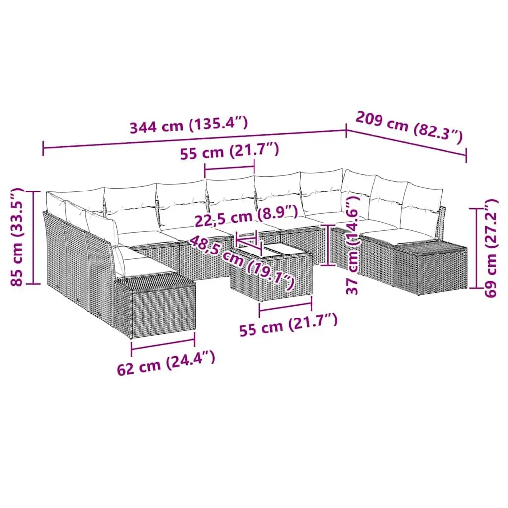 10-Piece Garden Sofa Set
