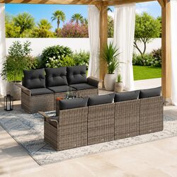 Comfortable Grey Modular Garden Sofa Set with Storage