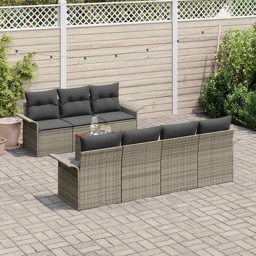 Grey Modular Garden Sofa Set with Storage